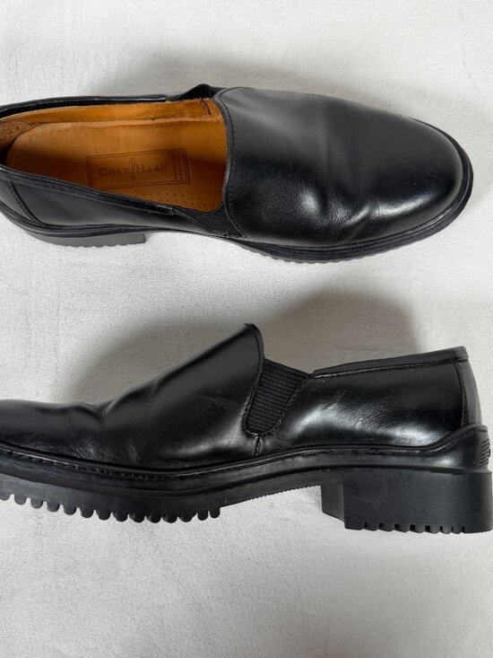 VTG Cole Haan Country Loafers Men Size 8.5 B Black Dress Shoes Made Brazil F6499 main image 4